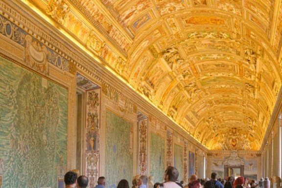 a group of people standing in front of a building